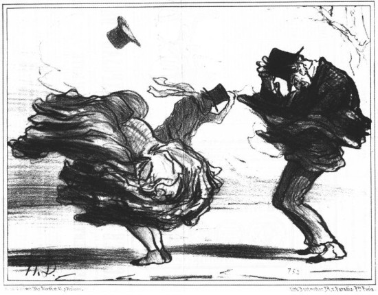 Kämpar i motvind.jpg Honoré Daumier 1808 ­ 1879 En lätt sefyr kungör vårens ankomst Le Charivari 1855