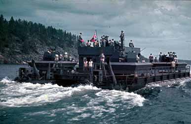 German artillery ferry boat on Lake Ladoga July 1942